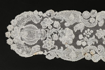 Lot 428 - A pair of joined Brussels lace lappets,...