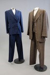 Lot 240 - Three 1940s mens suits, comprising: blue wool...