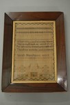 Lot 242 - The Henshaw Sister's samplers, 1833 and 1840,...