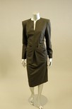 Lot 250 - A Guy Laroche grey wool day dress, mid 1980s,...