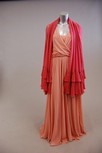 Lot 25 - A rose pink satin and chiffon evening gown,...