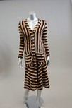 Lot 265 - A Biba striped wool ensemble, late 60s-early...