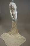 Lot 282 - A bias cut bridal gown, 1930s, with zigzag...
