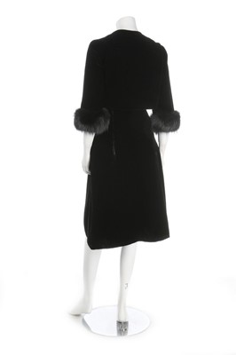 Lot 210 - A Pierre Balmain couture black velvet cocktail...