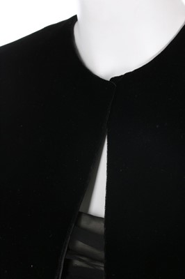 Lot 210 - A Pierre Balmain couture black velvet cocktail...
