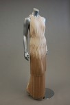 Lot 4 - A pale pink silk long evening dress, UK size...