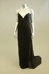 Lot 44 - Two full-length evening gowns, one of black...