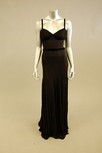 Lot 52 - Two black jersey evening gowns, one with...