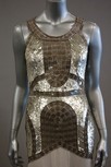 Lot 56 - A silver/grey sequined chiffon evening gown,...
