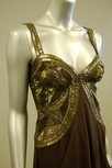 Lot 59 - A dark brown chiffon cocktail dress, the...