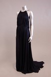 Lot 65 - A midnight blue silk halterneck gown, with...