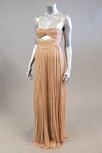 Lot 72 - A blush silk jersey tulle strapless evening...