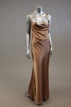 Lot 78 - Two beaded evening gowns, one of gold satin...
