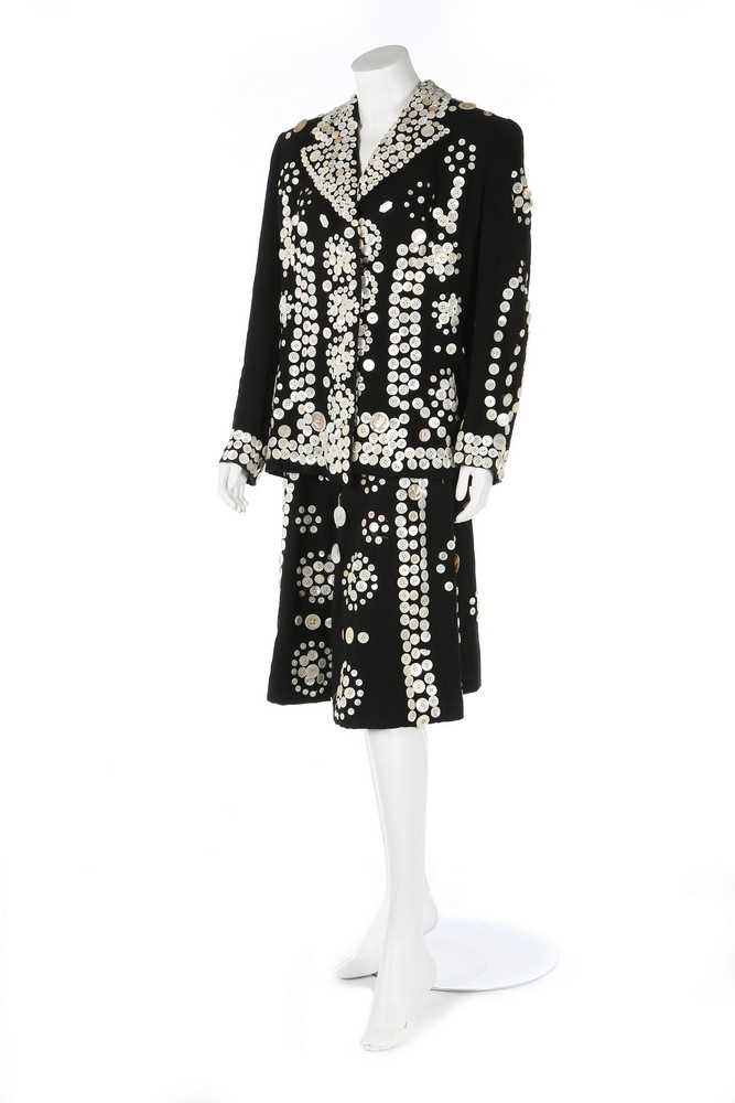 Lot 382 - A 'Pearly Queen' ensemble, English, circa 1950,...