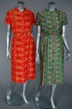 Lot 154 - Two Dior couture ikat silk day dresses, late...