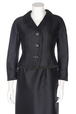 Lot 21 - A Christian Dior New York black silk-wool suit,...