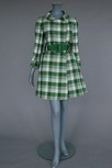 Lot 157 - A Courrges couture green and cream tartan day...