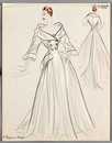 Lot 37 - A collection of fashion sketches, some applied...