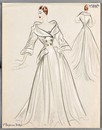 Lot 37 - A collection of fashion sketches, some applied...