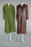 Lot 195 - A Jean Muir moss green cutwork suede...