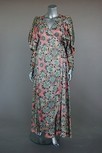 Lot 194 - A Bill Gibb printed satin hippy-style evening...