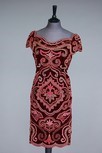 Lot 219 - A Lancetti embroidered deep crimson velvet...