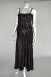 Lot 228 - A Lancetti couture black sequined and pleated...