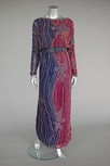 Lot 210 - A Lancetti couture beaded purple and blue...