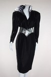 Lot 252 - A Thierry Mugler black velvet cocktail dress...