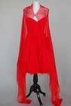 Lot 245 - A Lanvin couture scarlet chiffon cocktail...