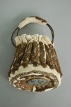 Lot 1 - An embroidered velvet gaming purse, early 20th...