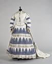 Lot 69 - A fine two-tone blue silk faille visiting gown,...