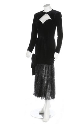 Lot 212 - An Yves Saint Laurent couture black velvet and...