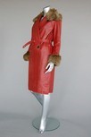 Lot 83 - A rare Le Dux red leather ladies driving coat,...