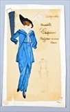 Lot 53 - Four watercolour fashion sketches, 1910s,...