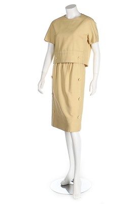 Lot 243 - A Christian Dior London yellow silk day dress,...