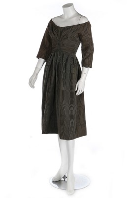 Lot 319 - A Christian Dior London chocolate-brown moiré...