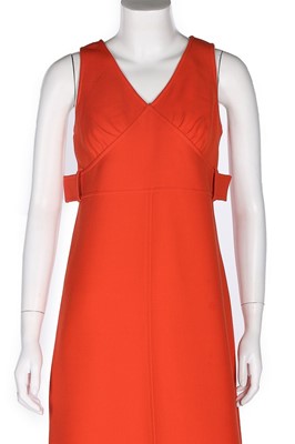 Lot 10 - A Courrèges orange wool maxi dress, circa 1970,...
