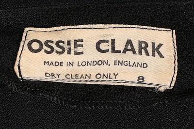 Lot 14 - An Ossie Clark black moss crêpe dress, circa...