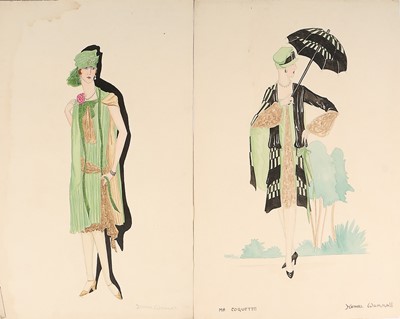 Lot 97 - Henry Worrall Luker fashion sketches for day...