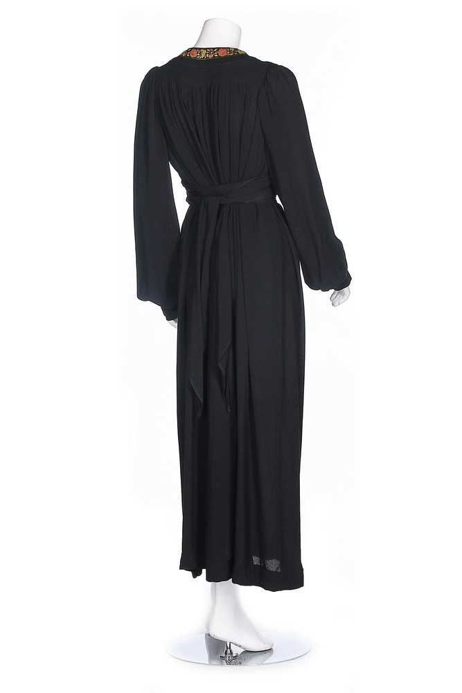 Lot 32 - An Ossie Clark black moss crêpe dress, mid