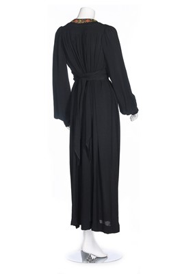 Lot 32 - An Ossie Clark black moss crêpe dress, mid...