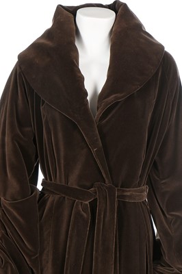 Lot 103 - An Ossie Clark brown velvet evening coat,...