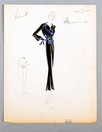 Lot 55 - A Vionnet watercolour sketch, circa 1935, of a...