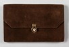 Lot 16 - A Cartier London brown suede pochette, 1930s,...