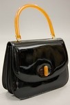 Lot 6 - A Gucci black patent leather handbag, 1960s,...