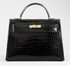 Lot 2 - A fine Hermès black crocodile Kelly bag, pre...
