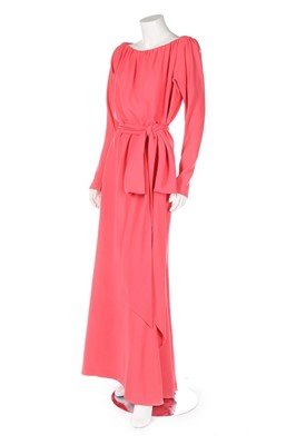 Lot 168 - An Yves Saint Laurent couture salmon pink silk...