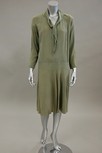 Lot 61 - A Coco Chanel couture sage-green silk crepe de...