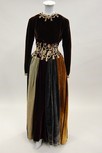 Lot 76 - An interesting embroidered velvet ball gown...